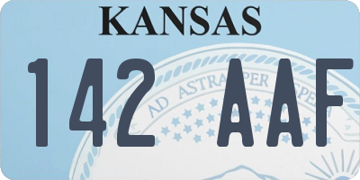 KS license plate 142AAF