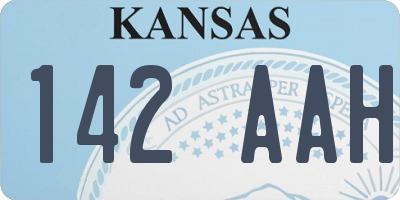 KS license plate 142AAH