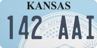 KS license plate 142AAI