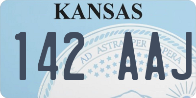 KS license plate 142AAJ