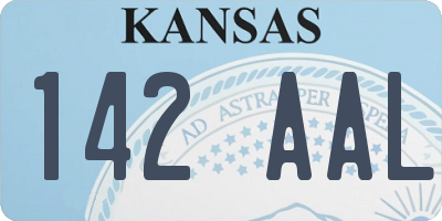KS license plate 142AAL