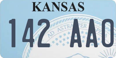 KS license plate 142AAO