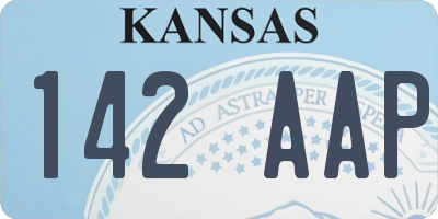 KS license plate 142AAP