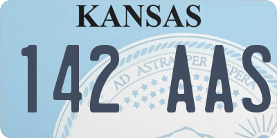 KS license plate 142AAS