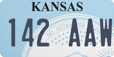 KS license plate 142AAW