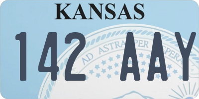 KS license plate 142AAY