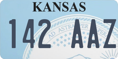 KS license plate 142AAZ