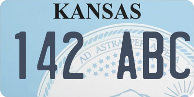 KS license plate 142ABC