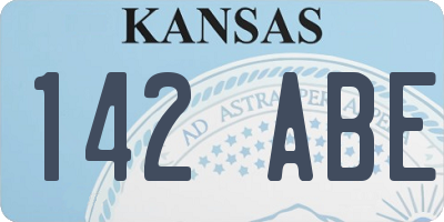KS license plate 142ABE