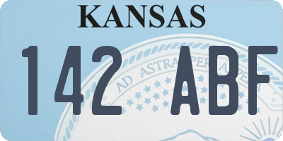 KS license plate 142ABF