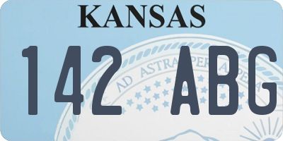 KS license plate 142ABG