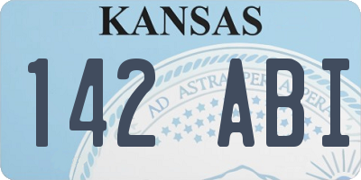 KS license plate 142ABI