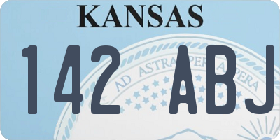 KS license plate 142ABJ