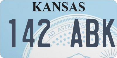 KS license plate 142ABK