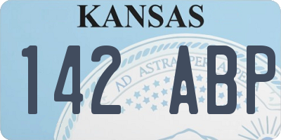 KS license plate 142ABP