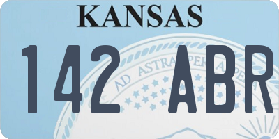 KS license plate 142ABR