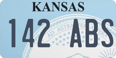 KS license plate 142ABS