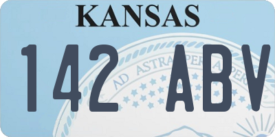 KS license plate 142ABV