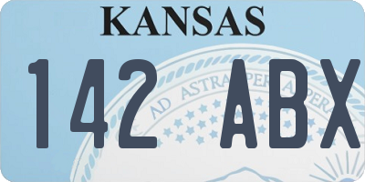 KS license plate 142ABX
