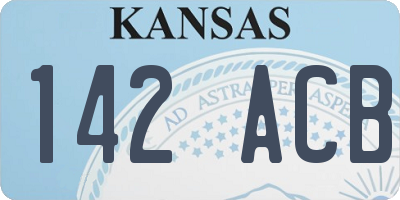 KS license plate 142ACB