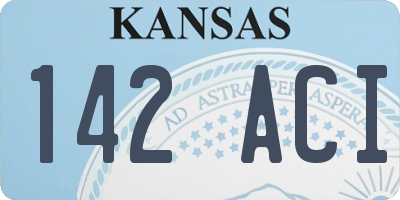 KS license plate 142ACI