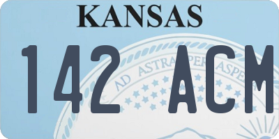 KS license plate 142ACM