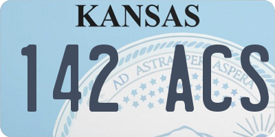 KS license plate 142ACS