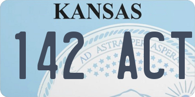 KS license plate 142ACT
