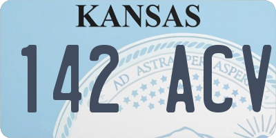 KS license plate 142ACV