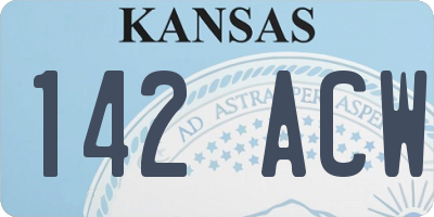 KS license plate 142ACW