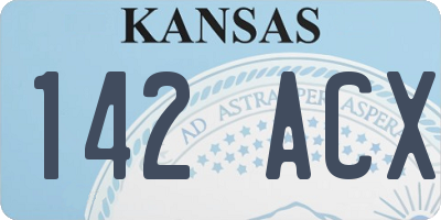 KS license plate 142ACX