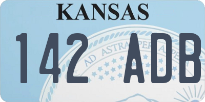 KS license plate 142ADB