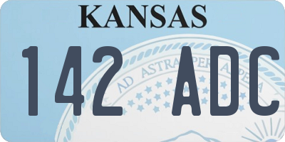 KS license plate 142ADC