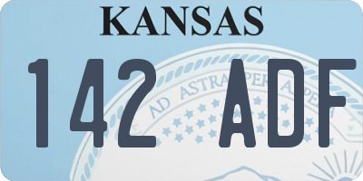 KS license plate 142ADF
