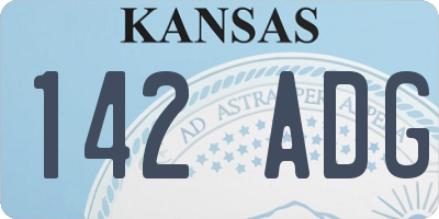 KS license plate 142ADG