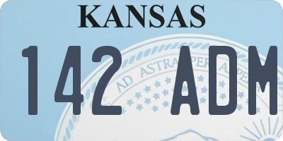 KS license plate 142ADM