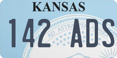 KS license plate 142ADS