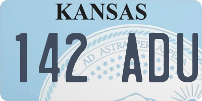 KS license plate 142ADU