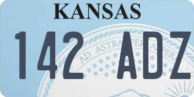 KS license plate 142ADZ