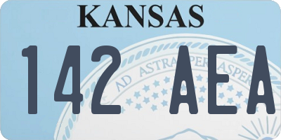KS license plate 142AEA