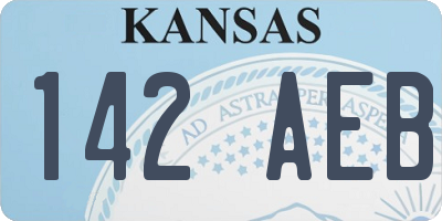 KS license plate 142AEB