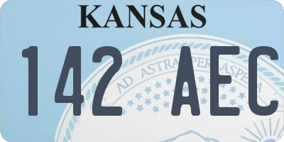 KS license plate 142AEC