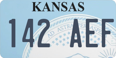 KS license plate 142AEF