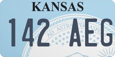 KS license plate 142AEG