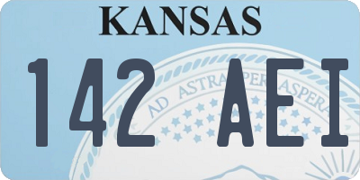 KS license plate 142AEI