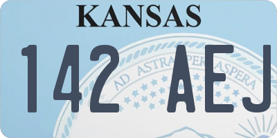 KS license plate 142AEJ