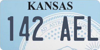 KS license plate 142AEL