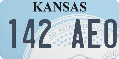 KS license plate 142AEO