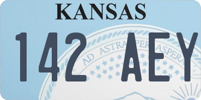 KS license plate 142AEY