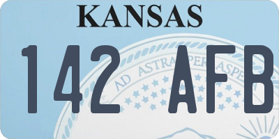 KS license plate 142AFB